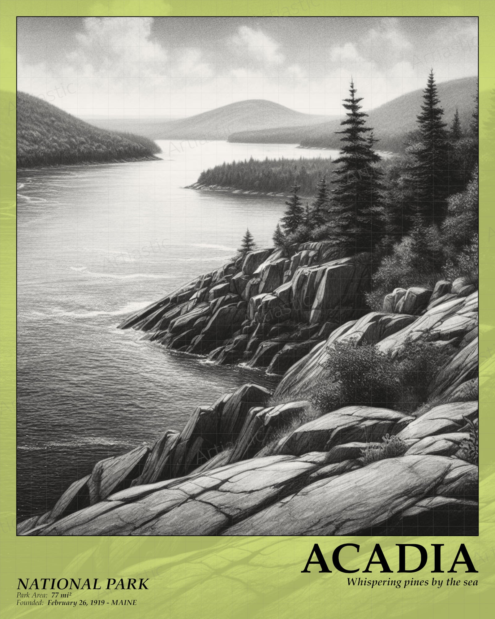 acadia national park poster