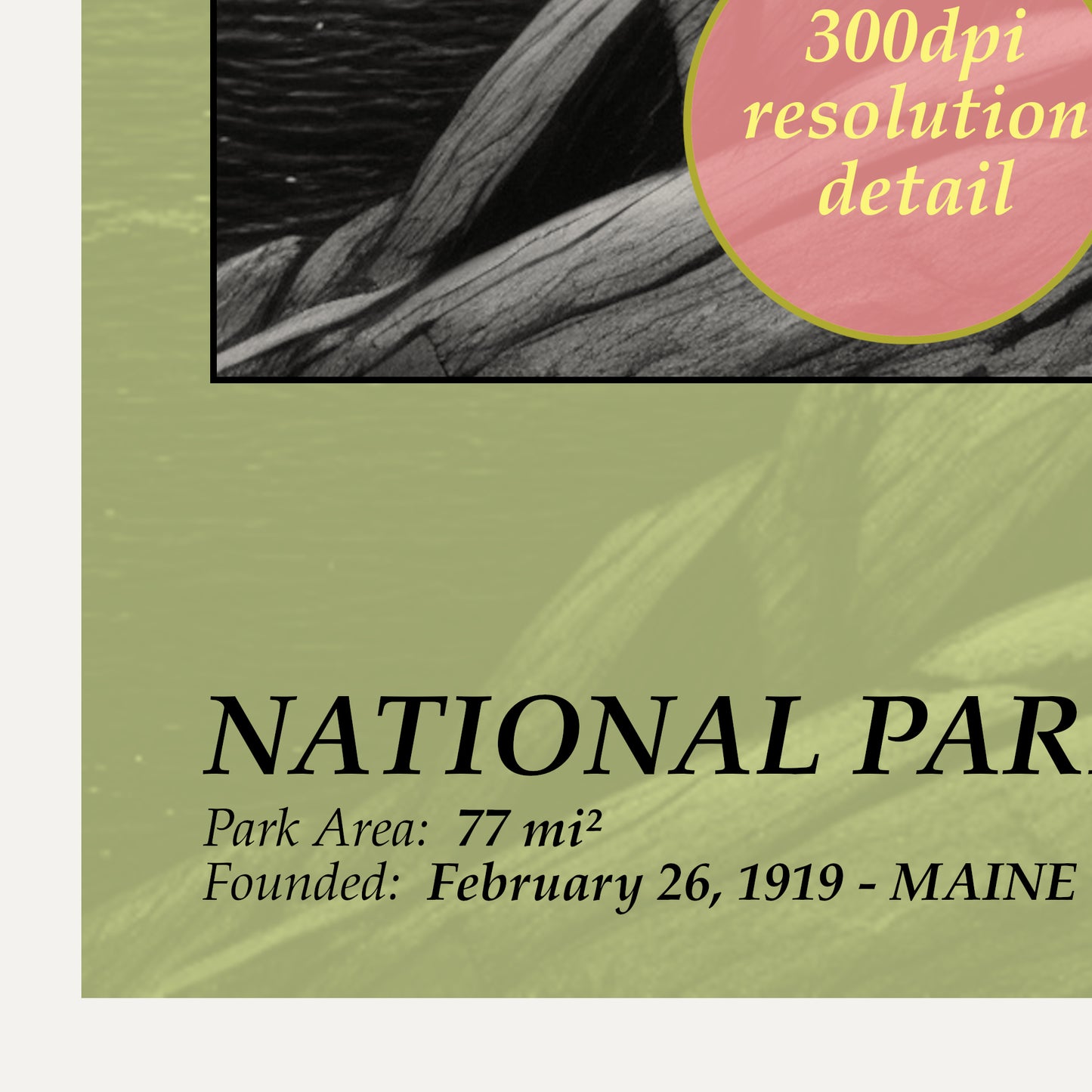 acadia national park poster wall art detail