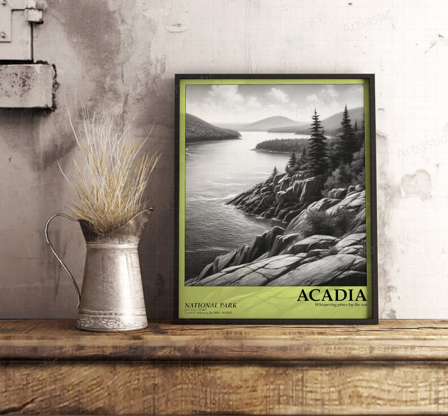 acadia national park framed poster