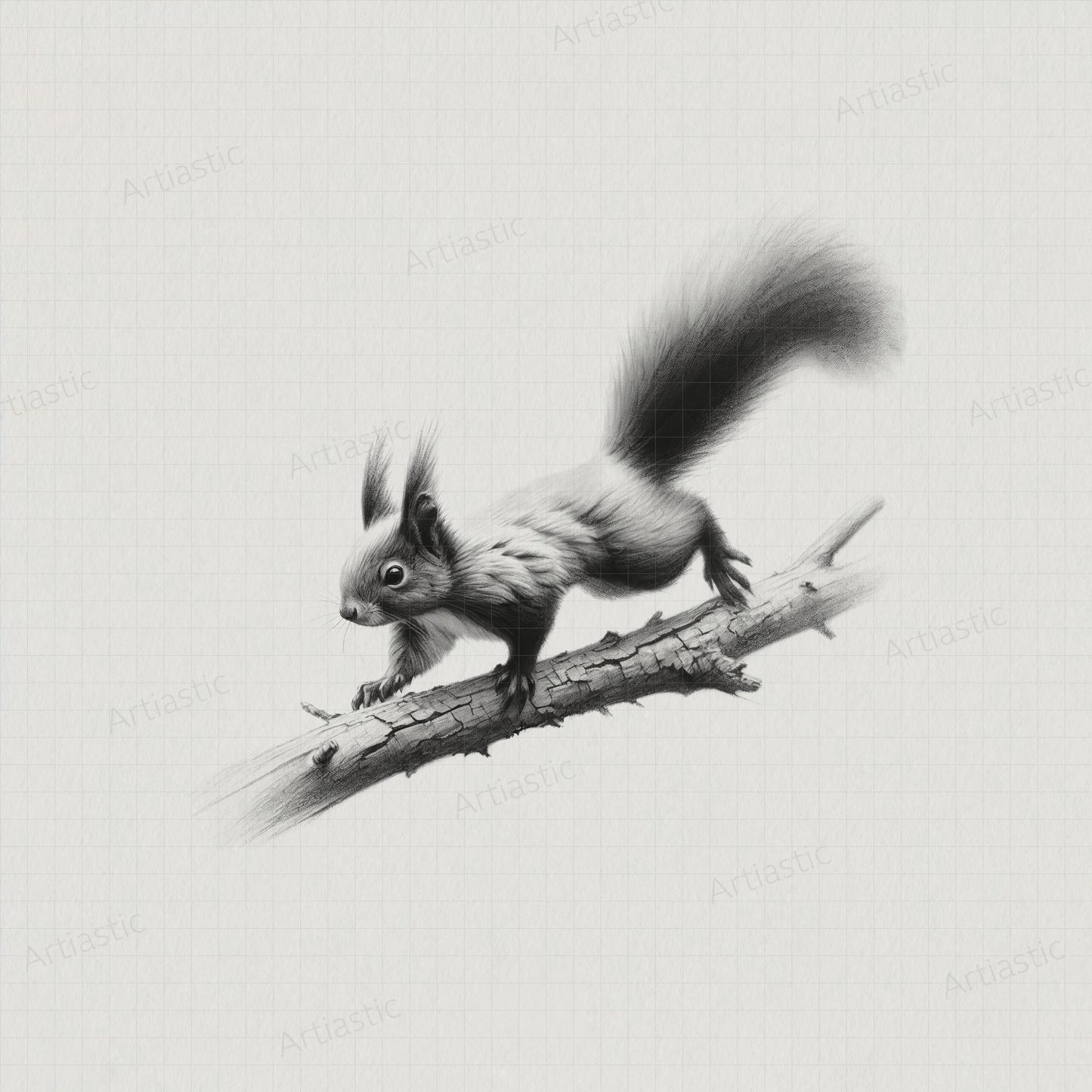 printable drawing squirrel wall art