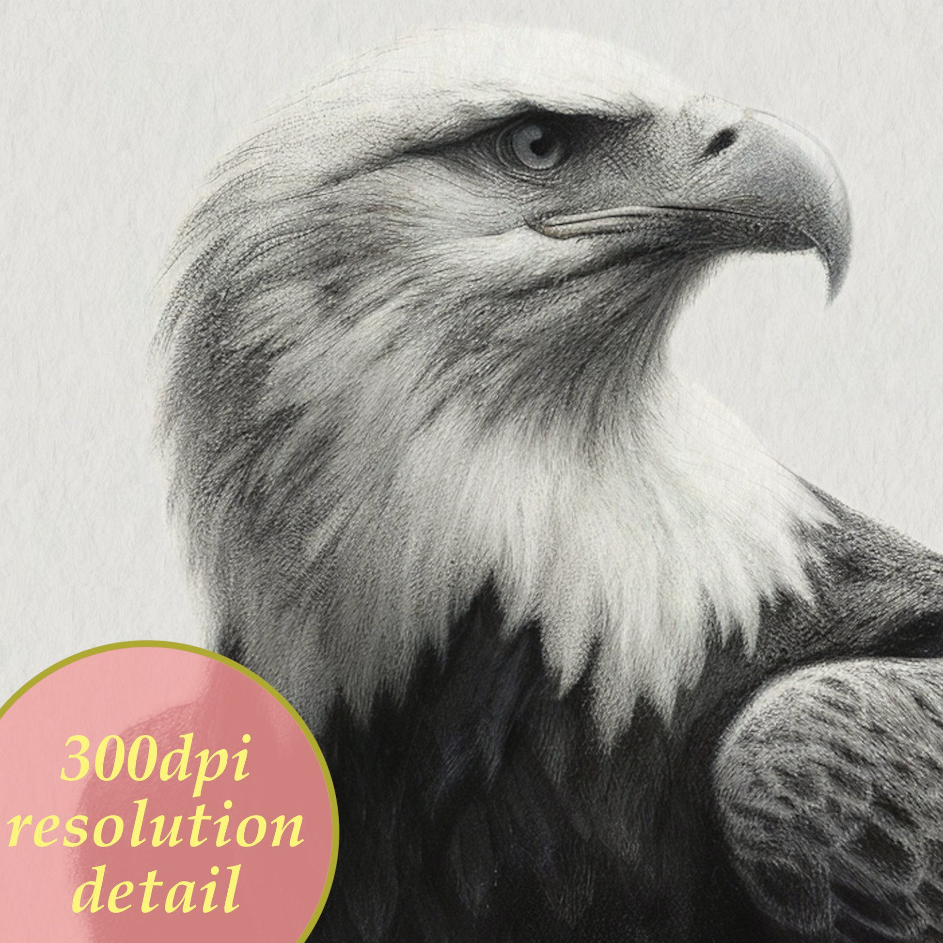 printables drawings bald eagle wall art detail