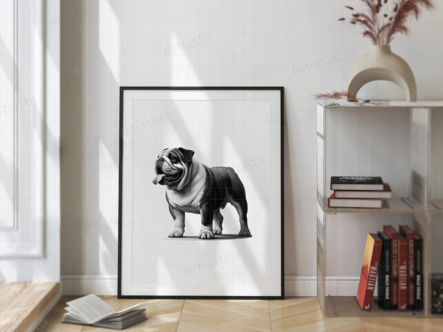 dibujo imprimible de un perro bulldog para decorar