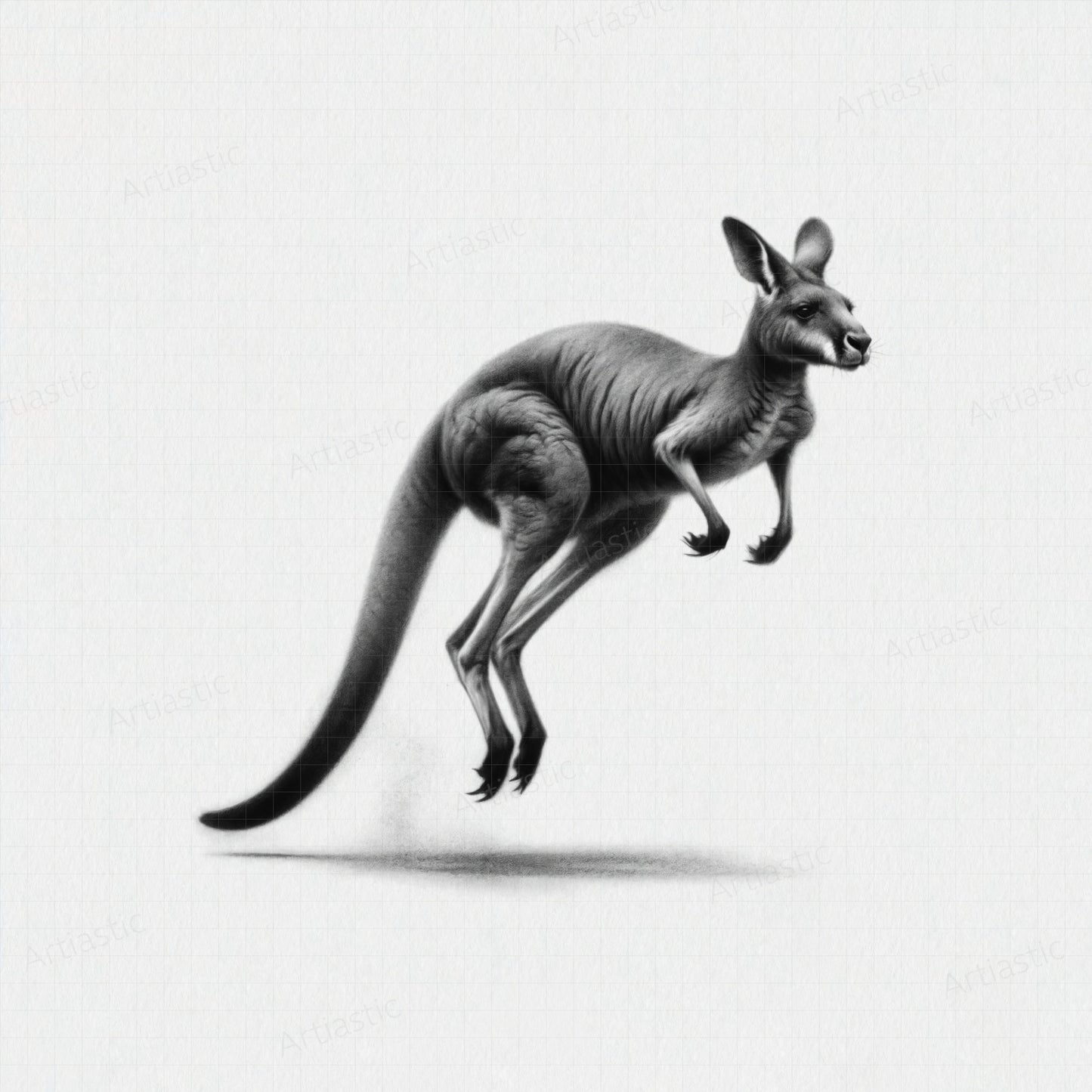 kangaroo drawing minimalist digital art