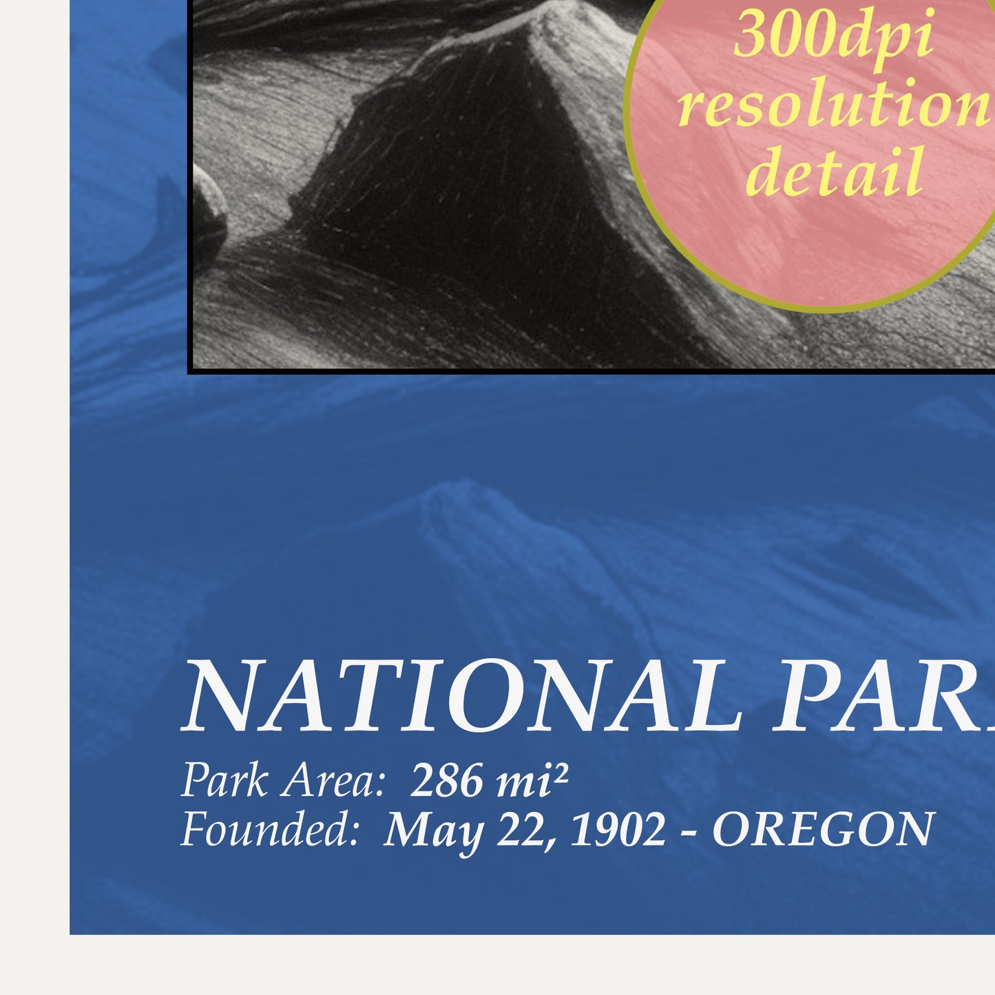 craterlake national park poster  detail