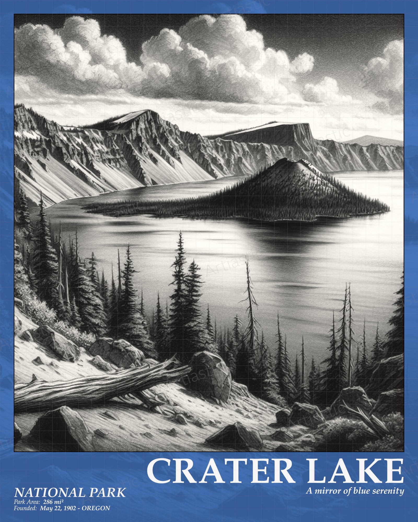 crater lake national park poster