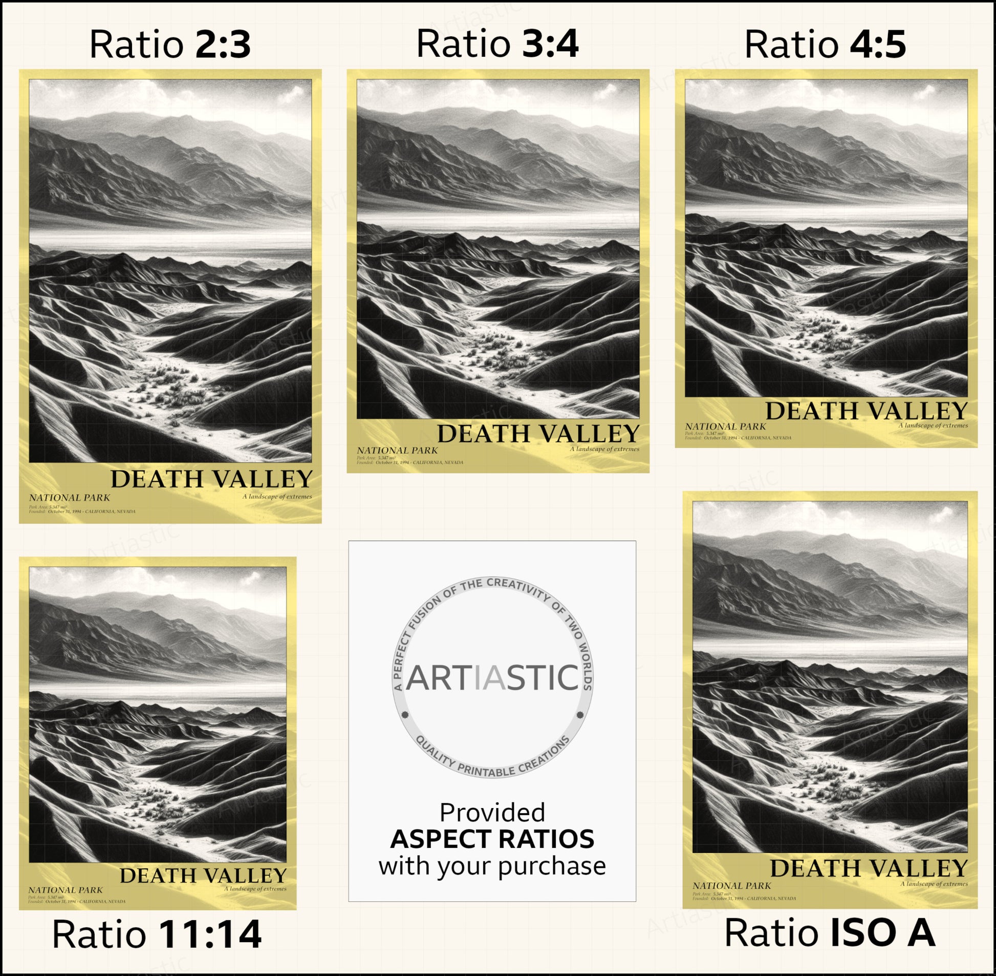 death valley national park poster aspect ratios