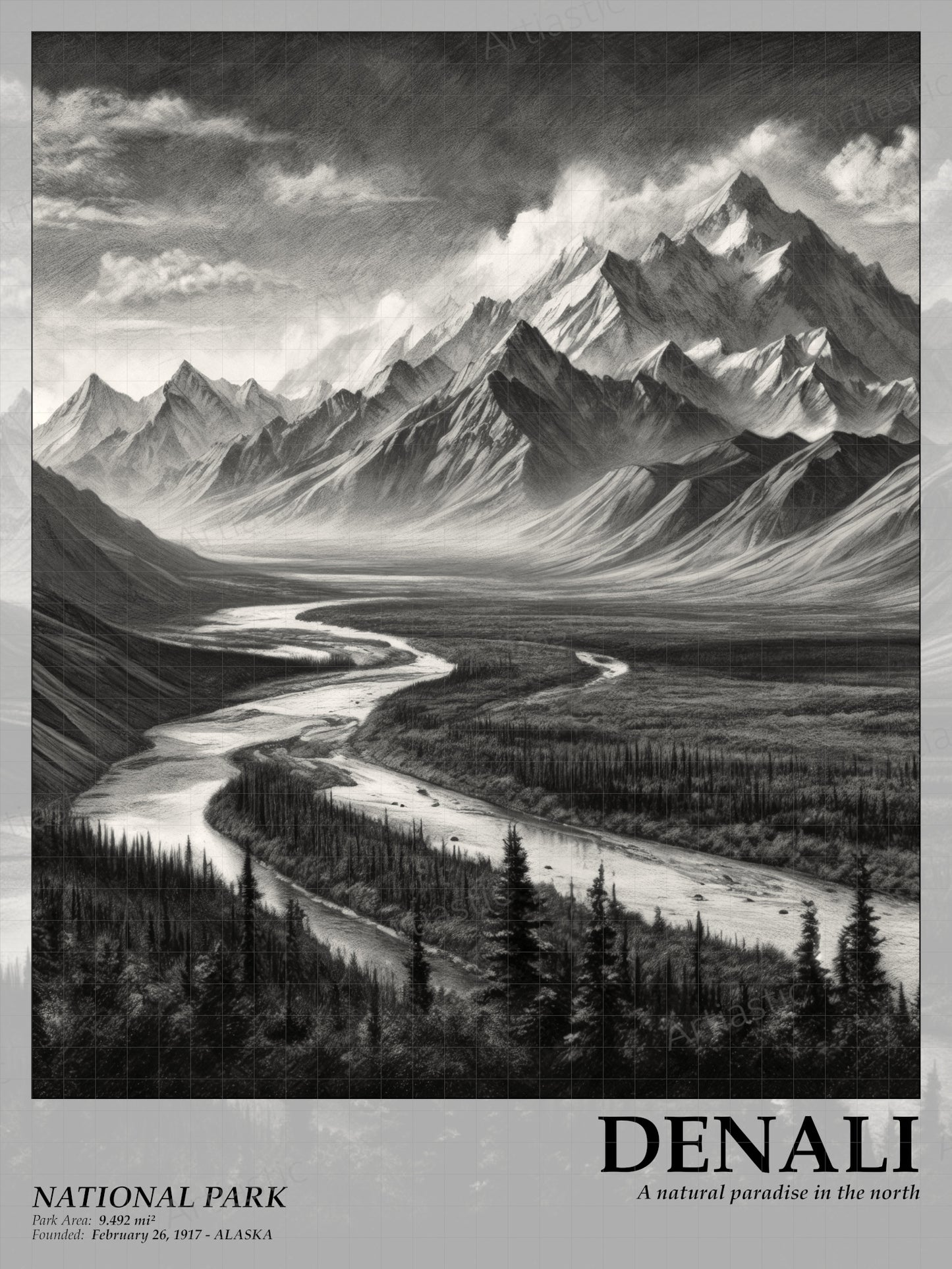 denali national park poster wall art