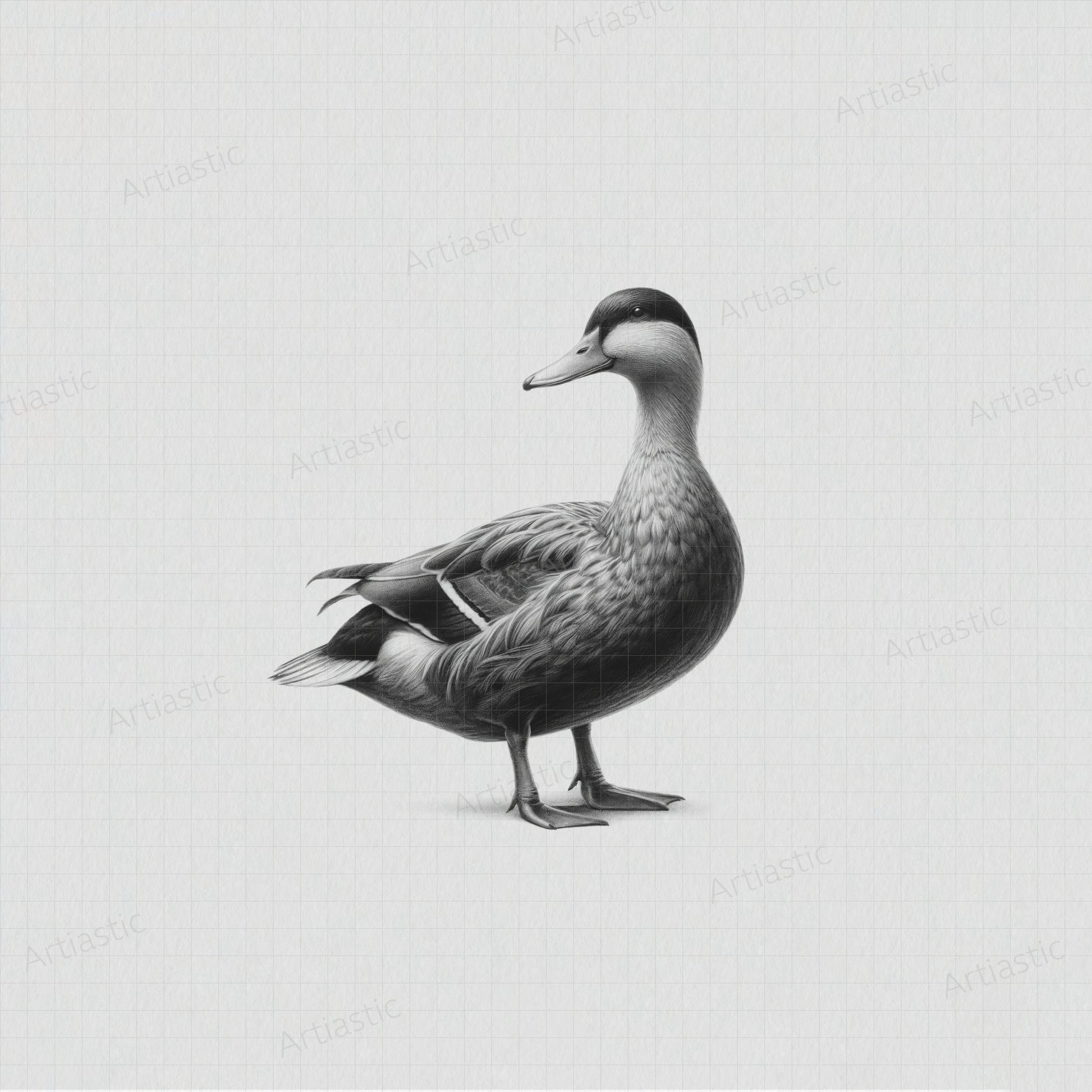 printable drawing duck