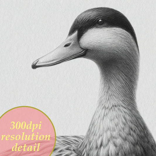 printable drawing duck detail