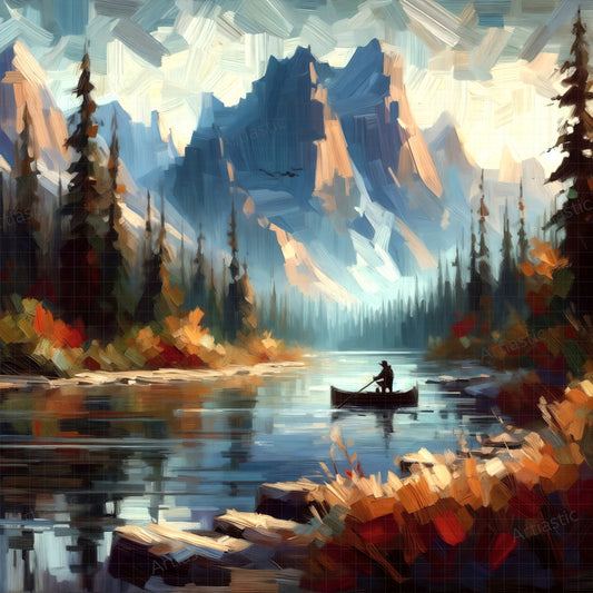 rocky mountains explorer digital oil art