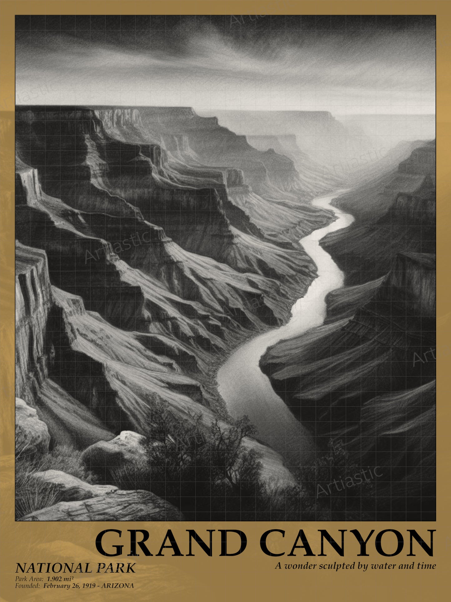 grand canyon national park digital poster