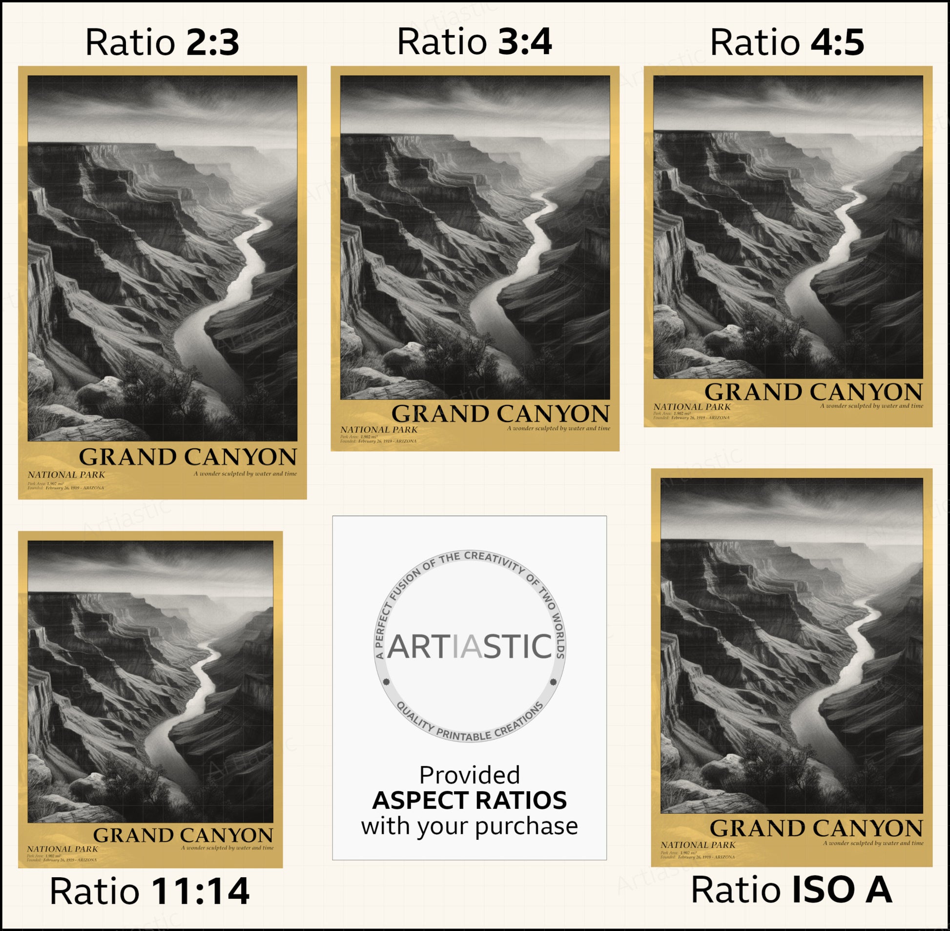 grand canyon national park aspect ratios