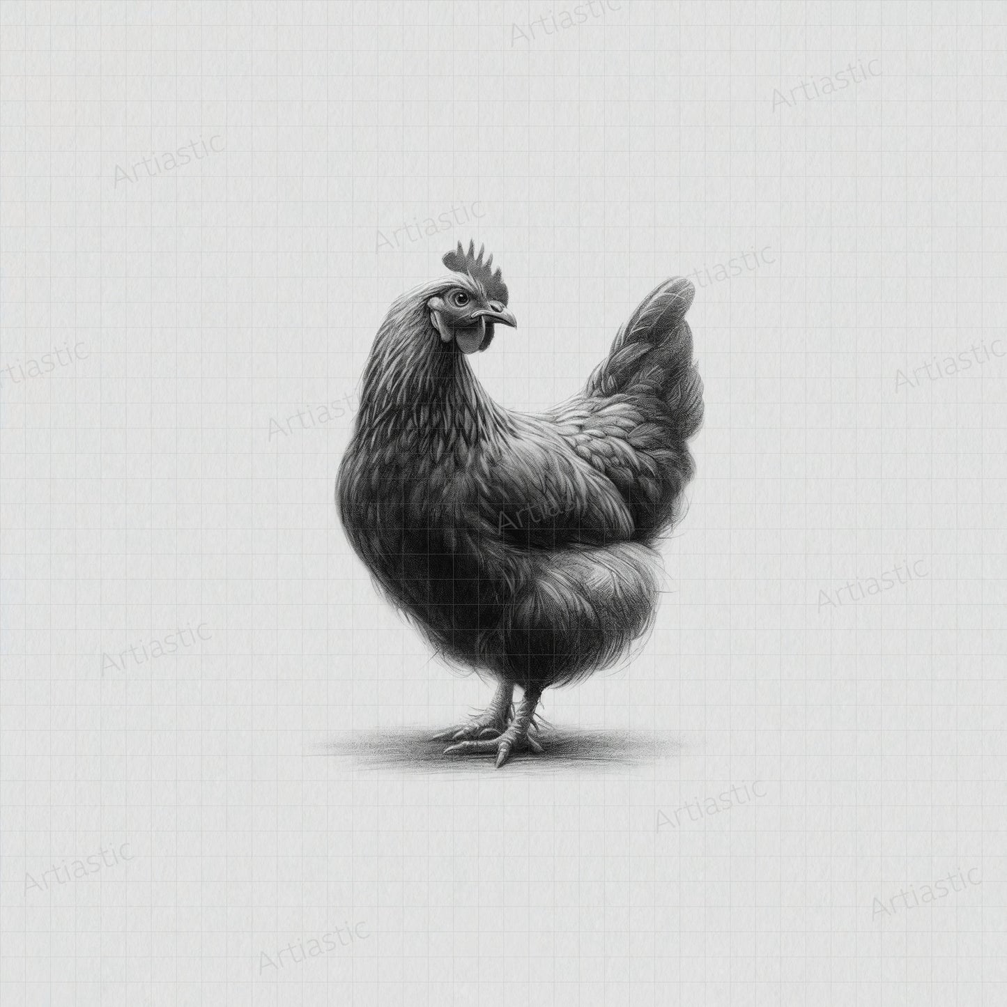 printable drawing hen