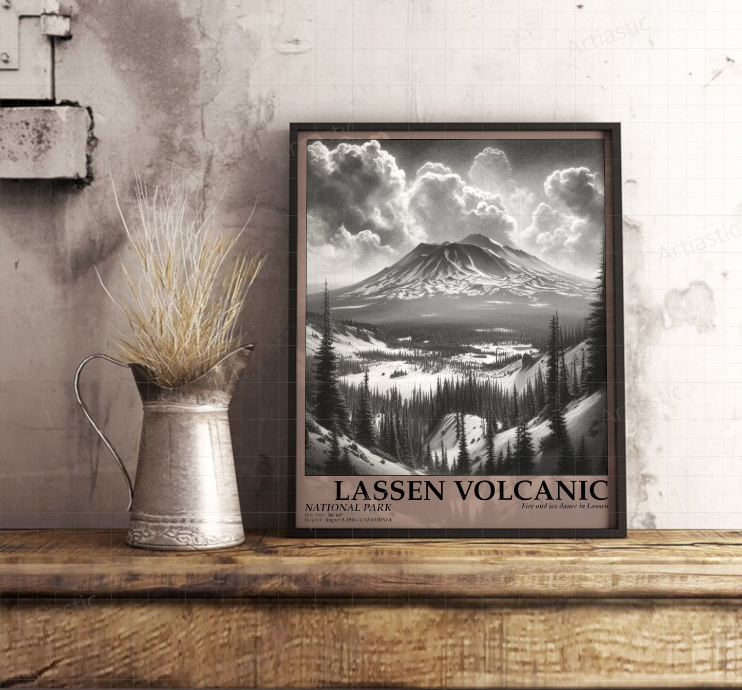 lassen volcanic national park poster