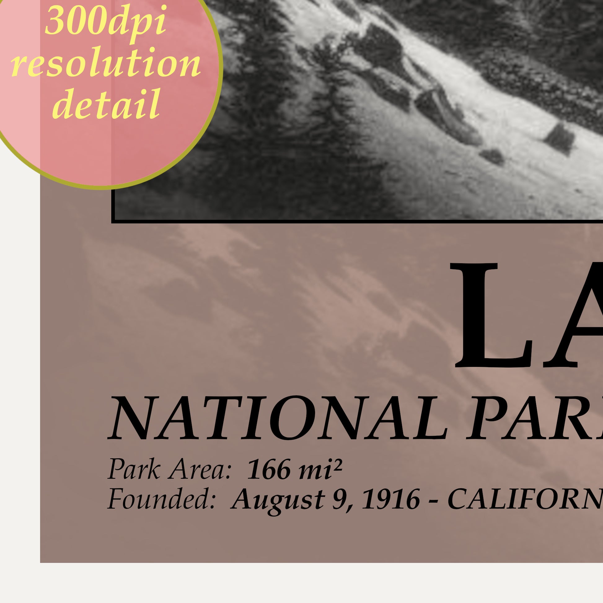 lassen volcanic national park poster 300dpi