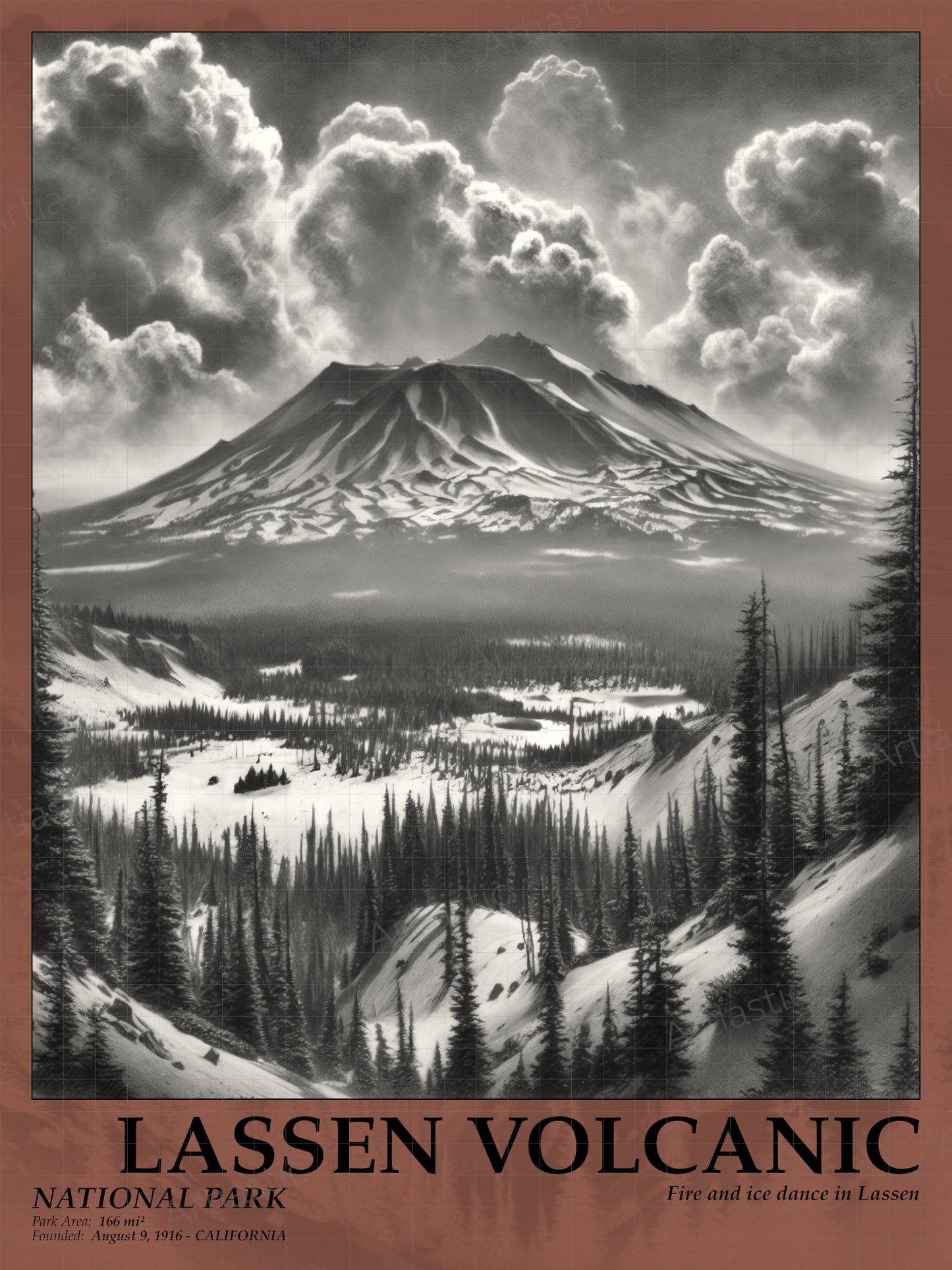 lassen volcanic national park poster wall art