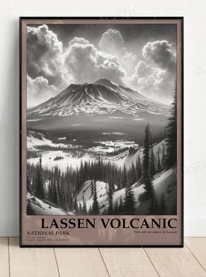 lassen volcanic national park poster framed