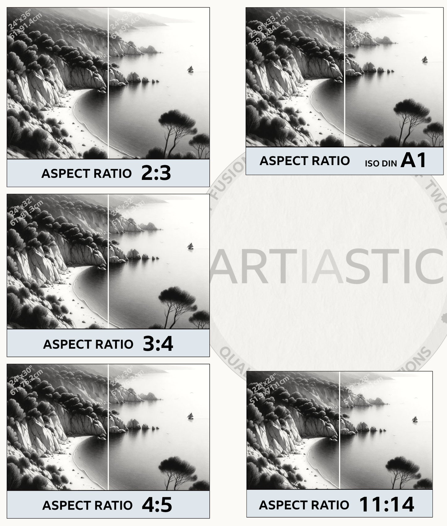 mediterranean coast landscape digital drawing aspect ratios