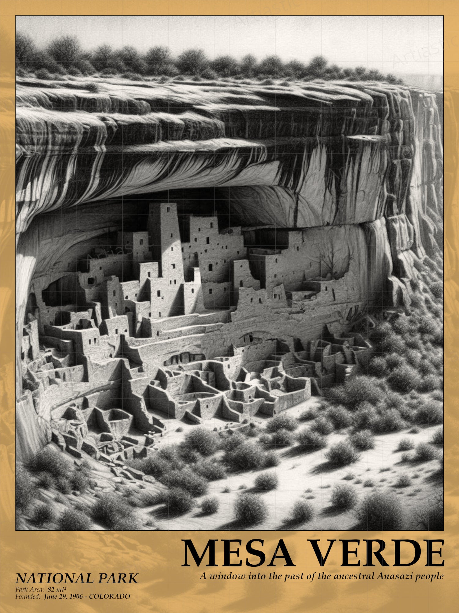 mesa verde national park poster