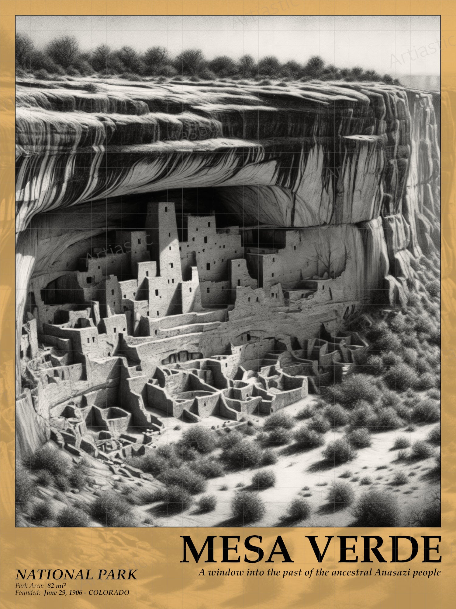 mesa verde digital poster national park