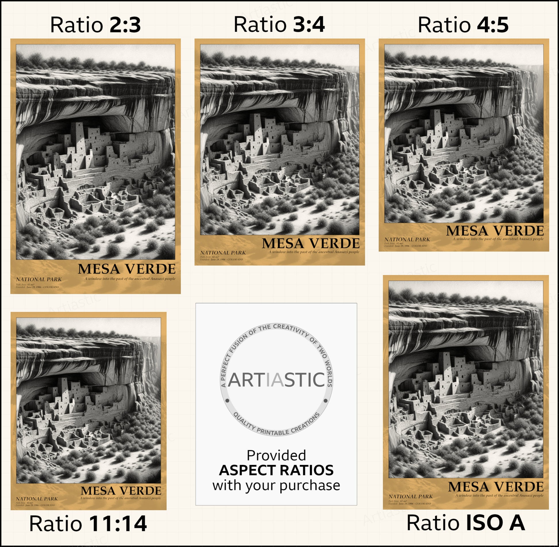 mesa verde national park poster aspect ratios