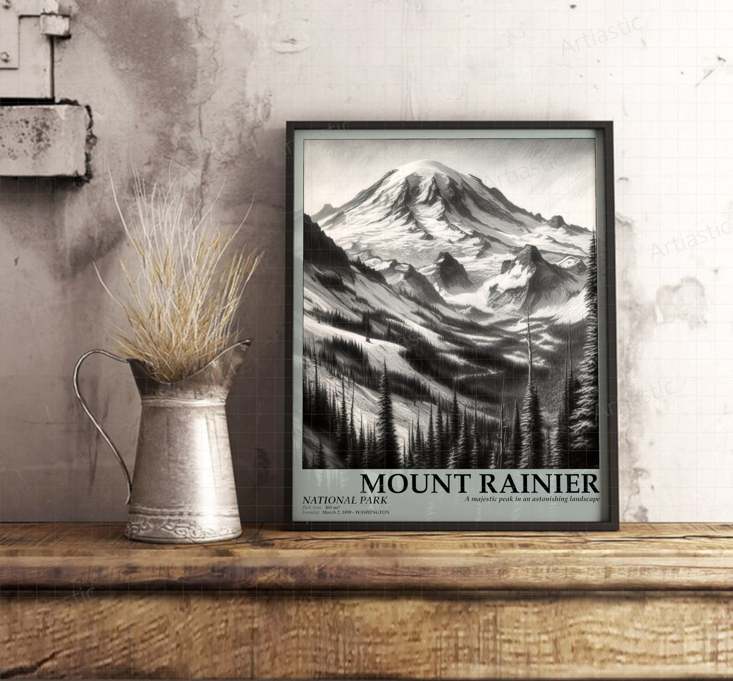 mount rainier national park poster