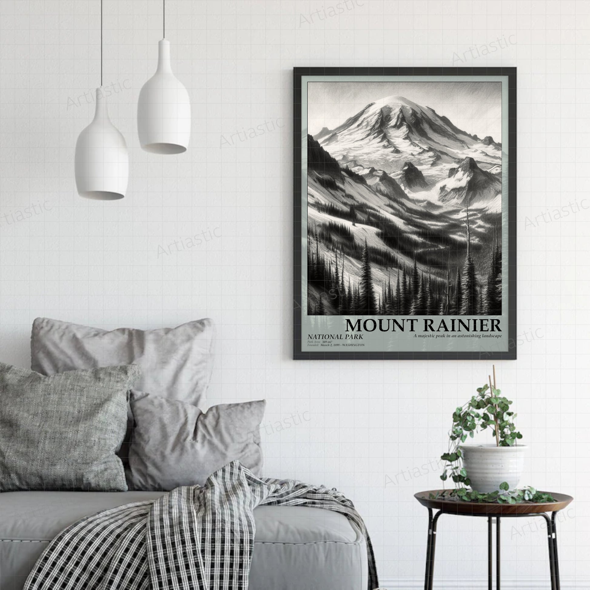 mount rainier national park poster