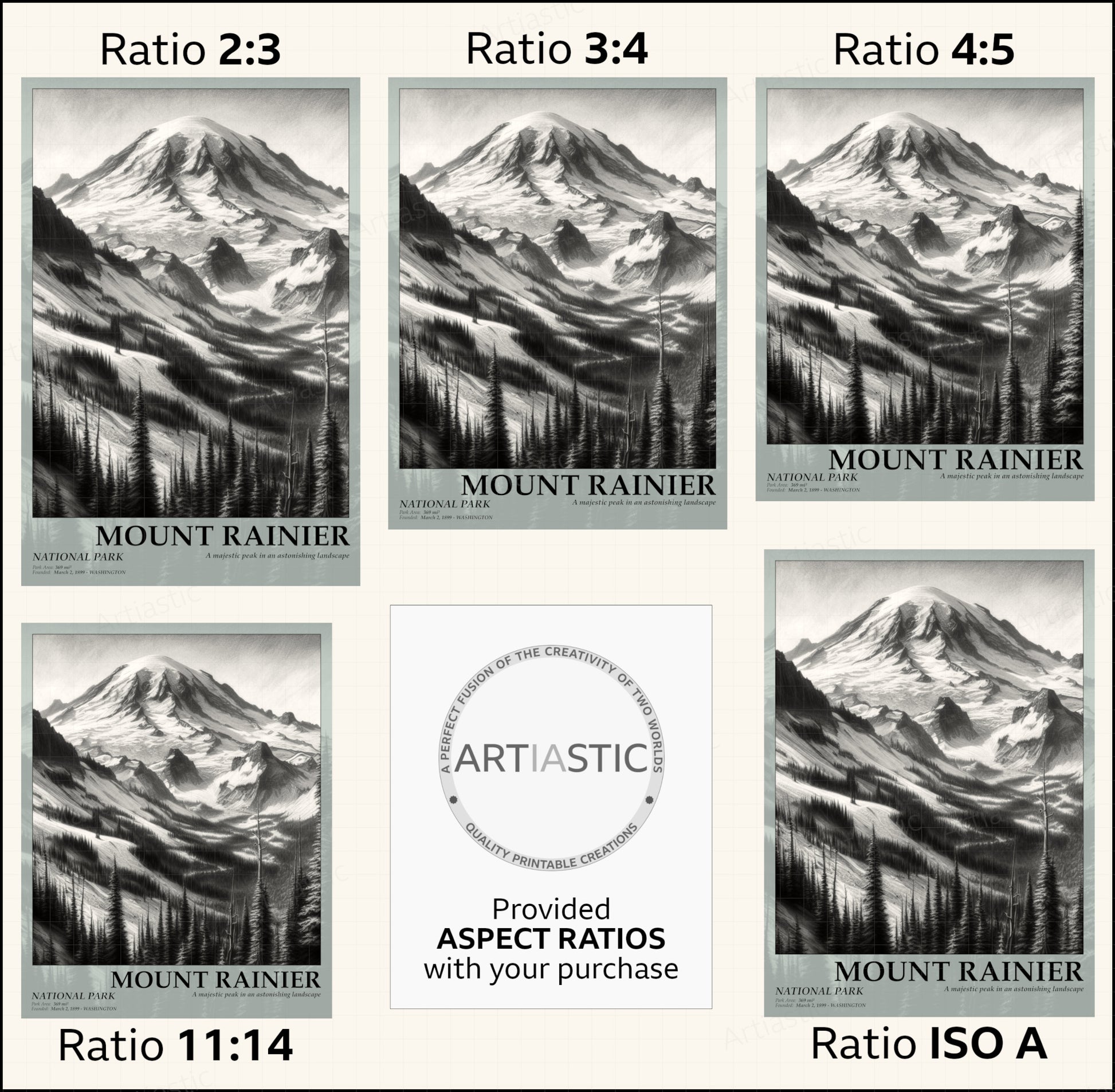 mount rainier national park aspect ratios