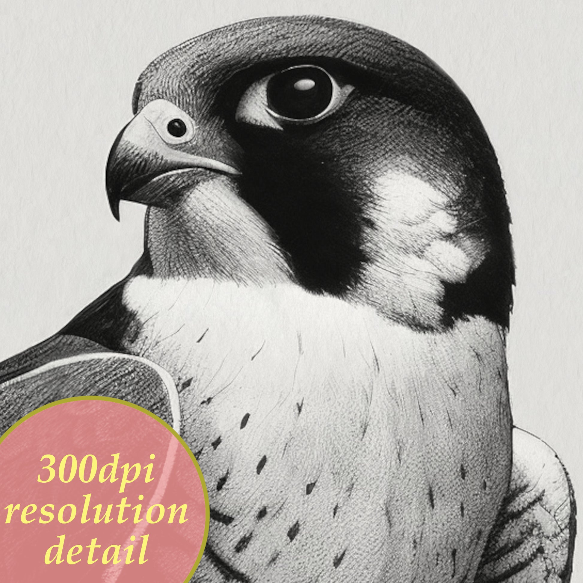 peregrine falcon digital wall art detail