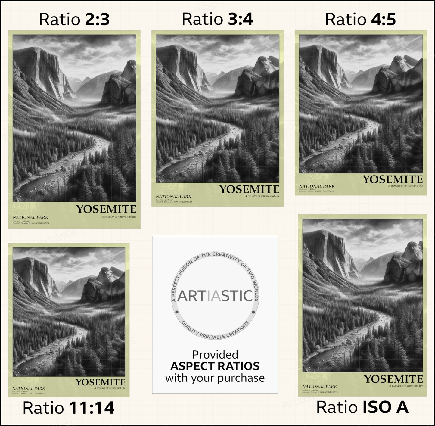 Yosemite poster ratios