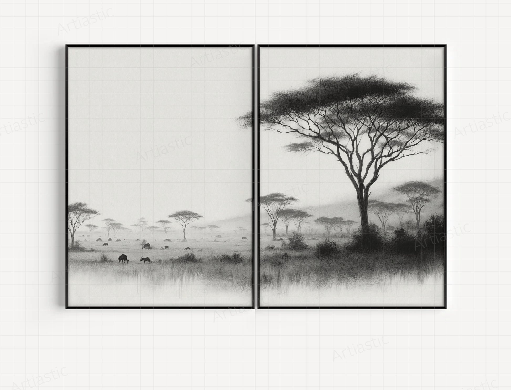 Africa Savanna digital drawing 