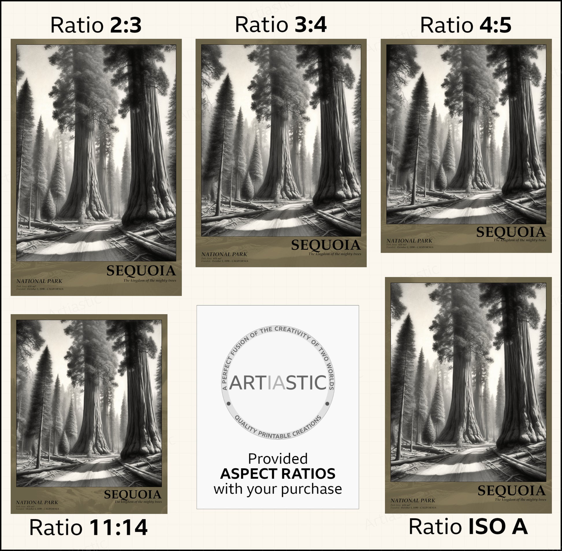 sequoia national park poster ratios