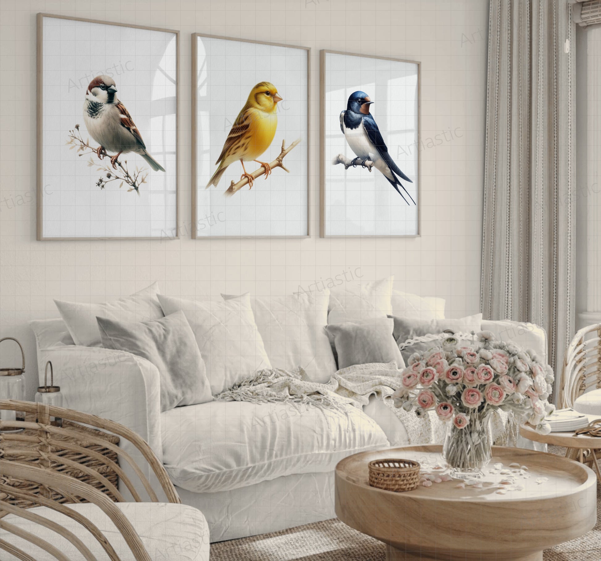 watercolor birds bundle room