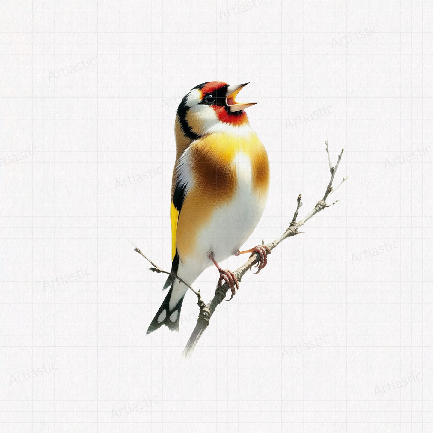 Goldfinch watercolor printable artwork