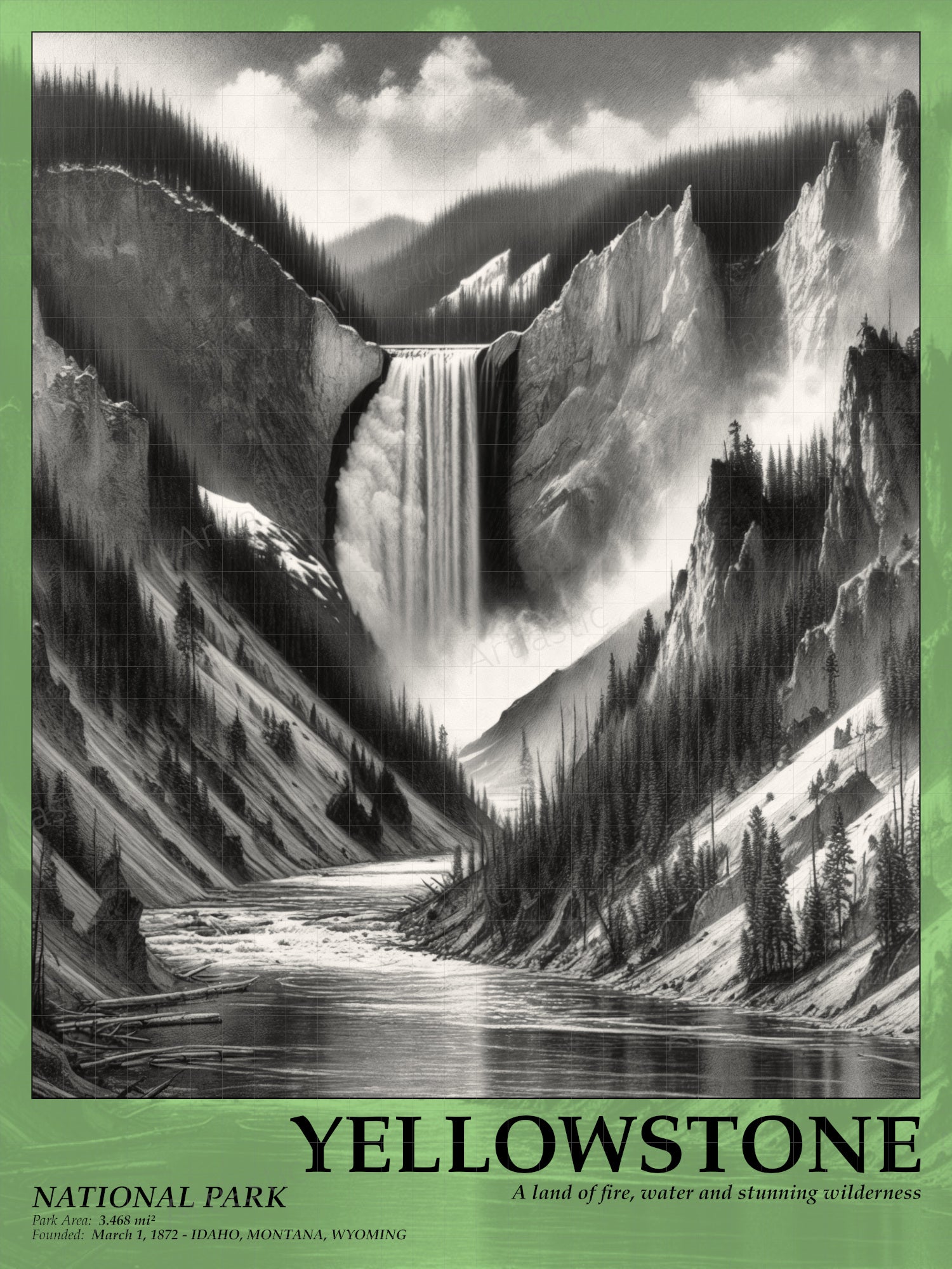 yellowstone national park poster united states