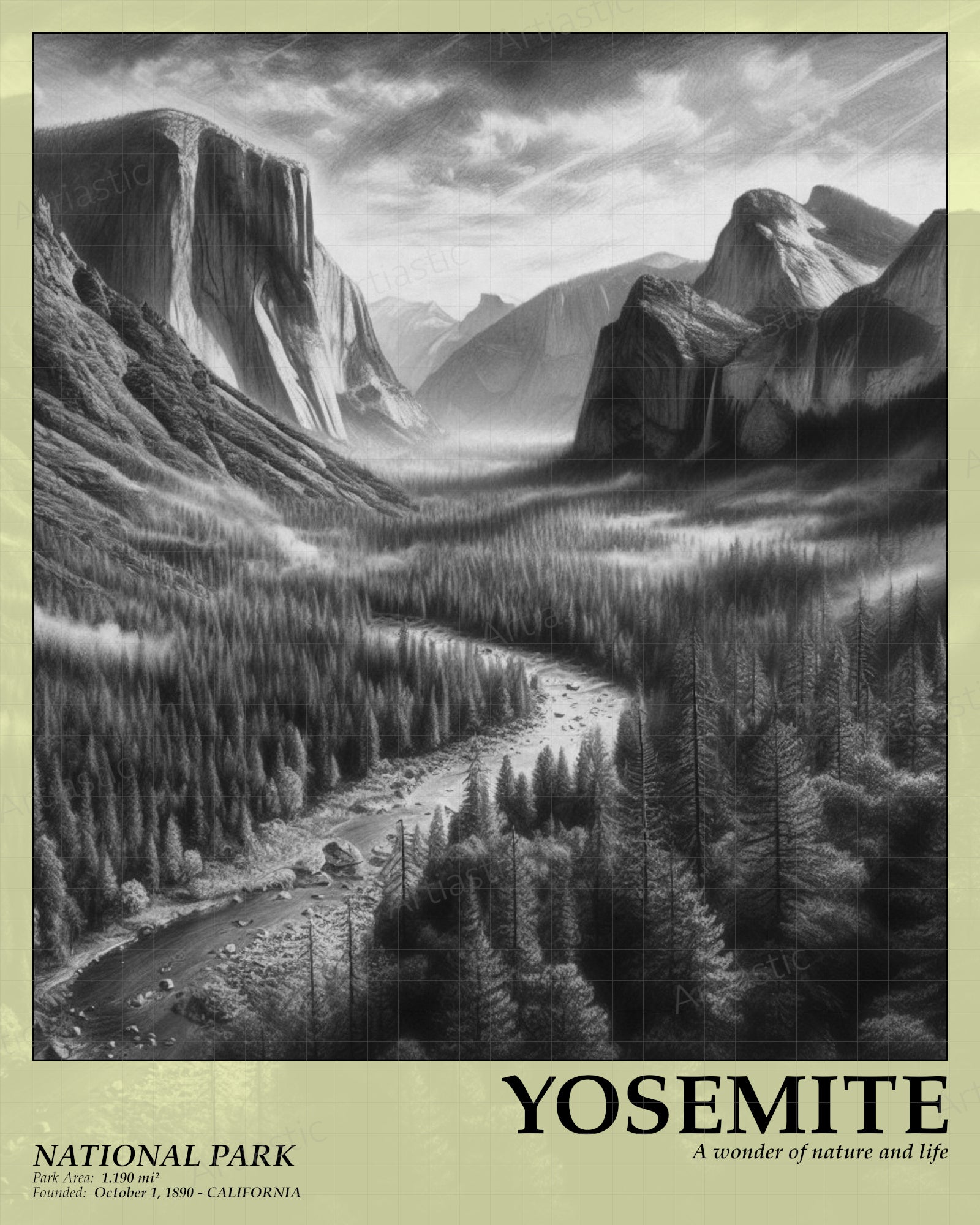 yosemite national park poster