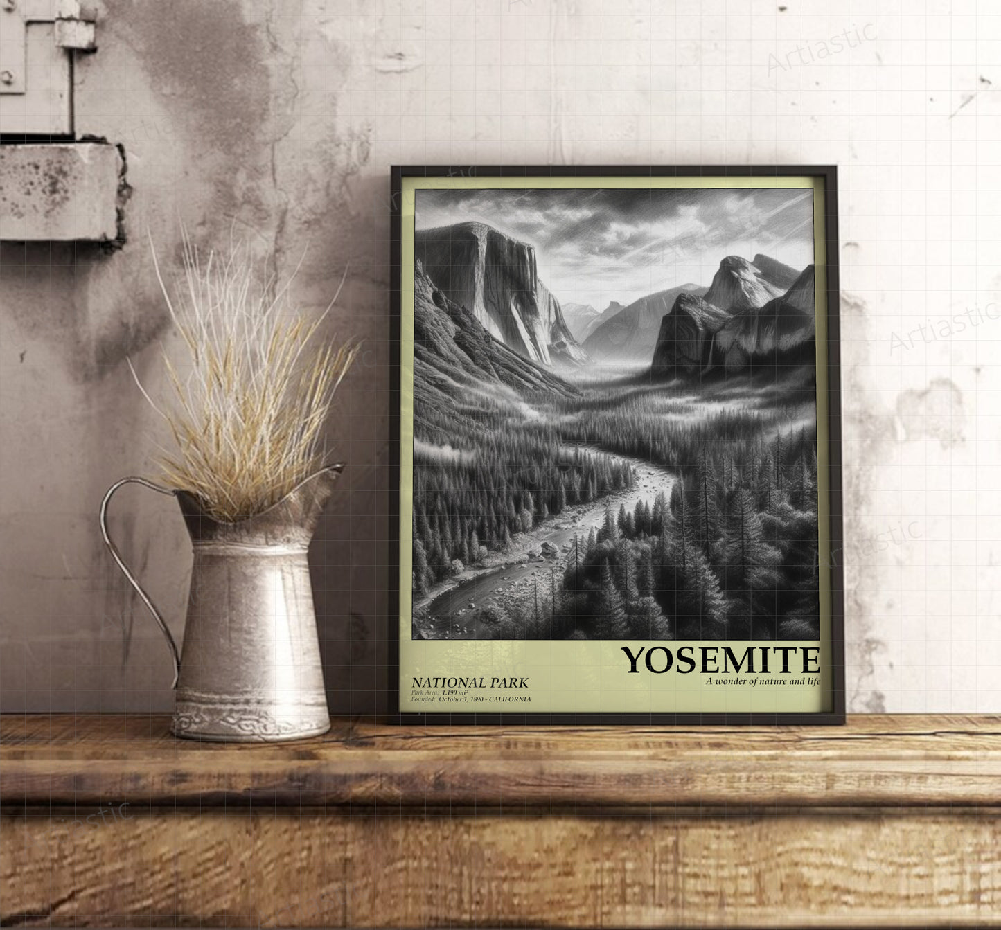 Yosemite poster framed