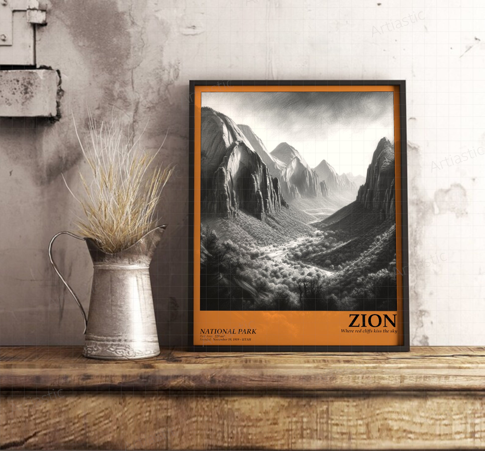 zion national park framed poster