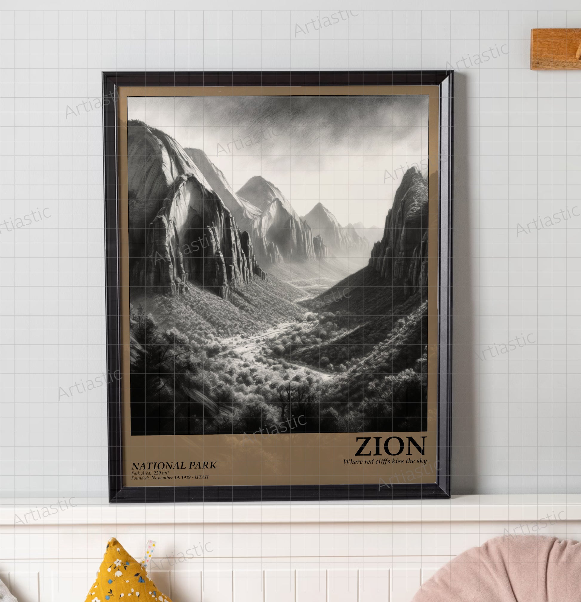 zion national park poster wall art