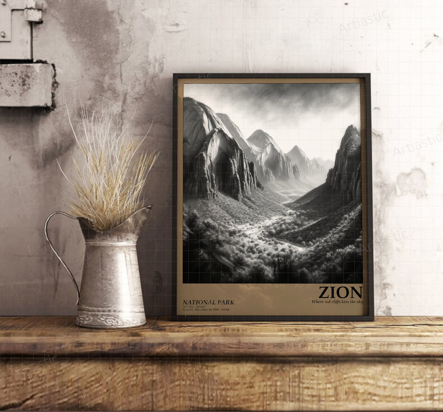 zion national park poster wall art