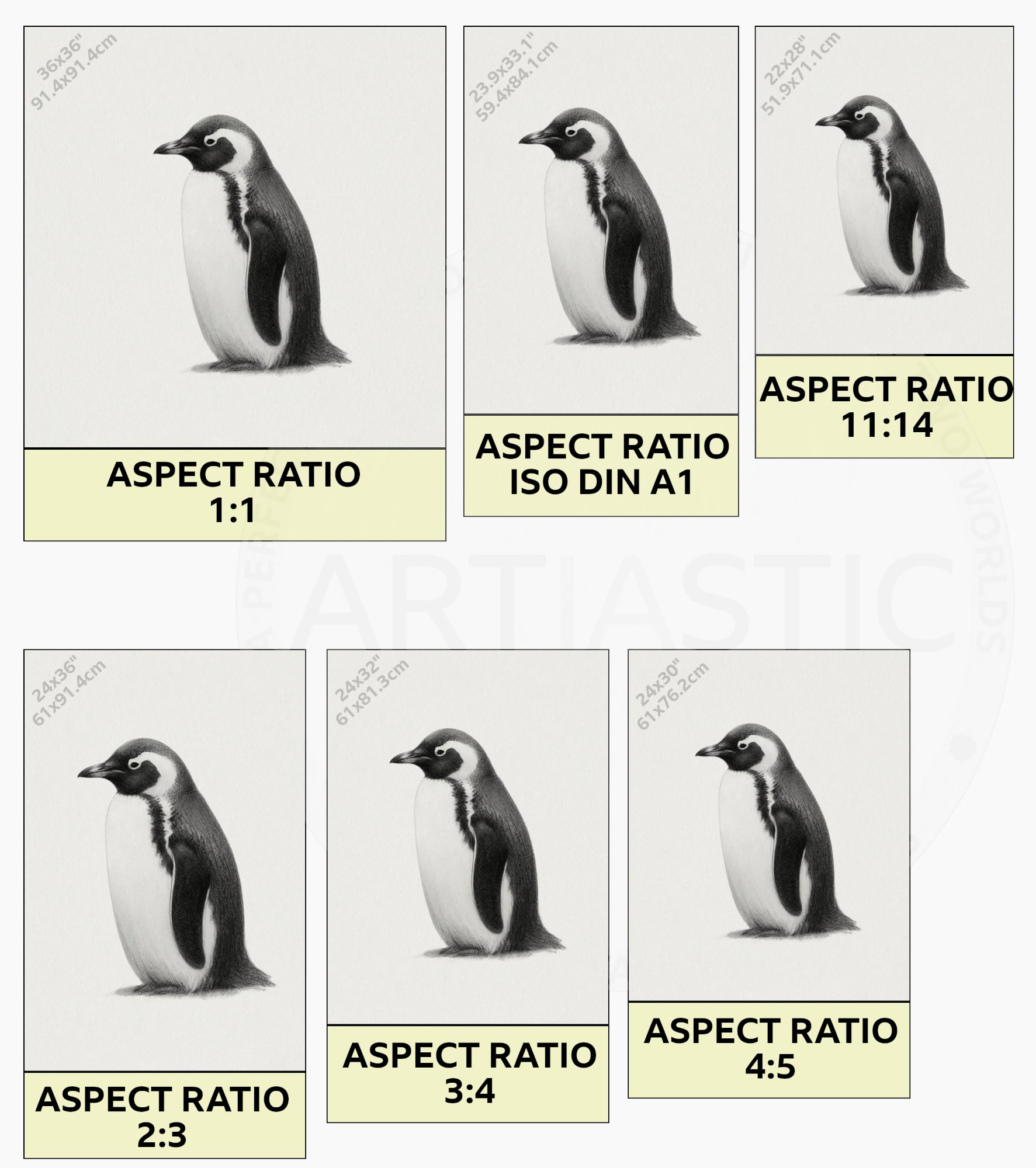 adelaide penguin printable wall art ratios