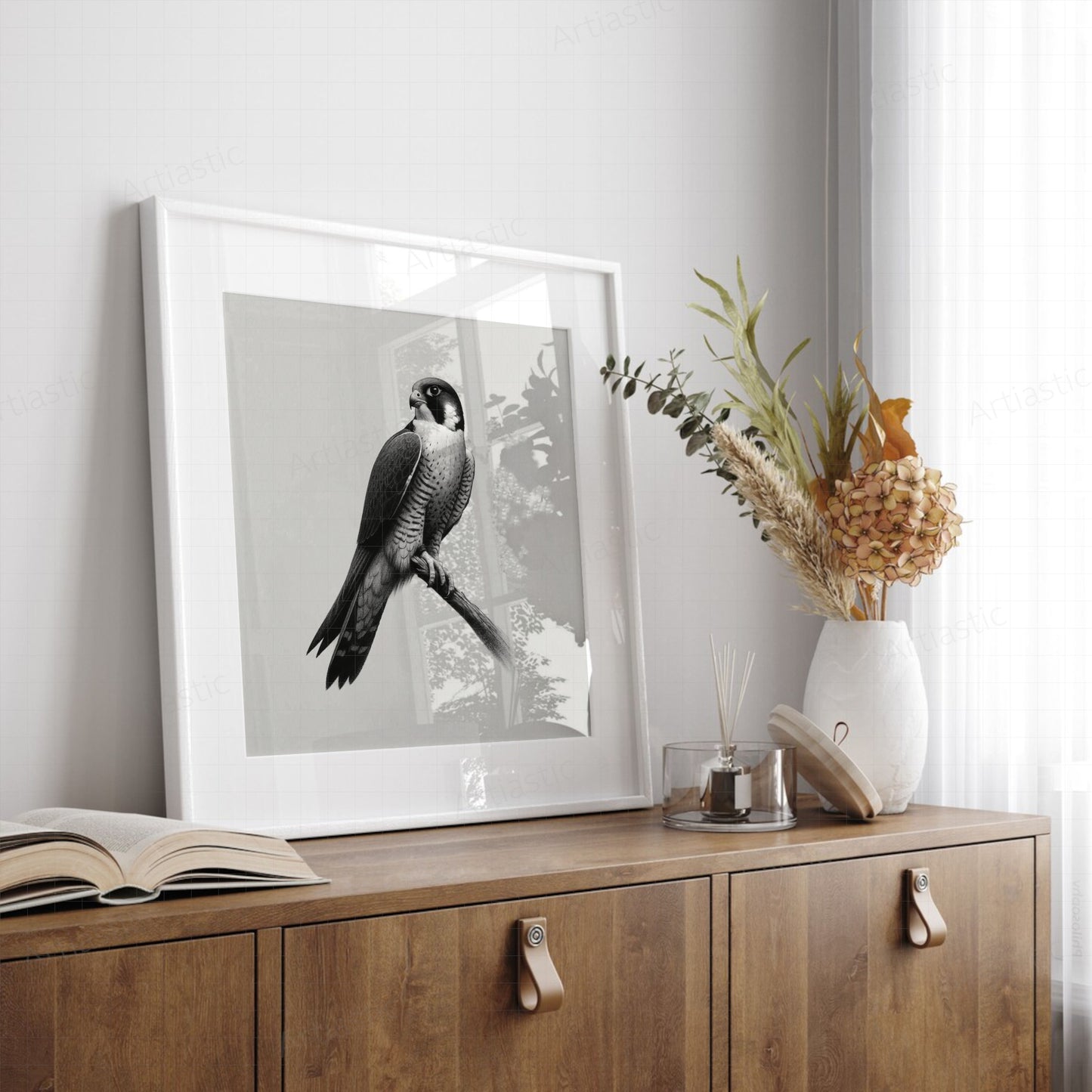 peregrine falcon wall art framed