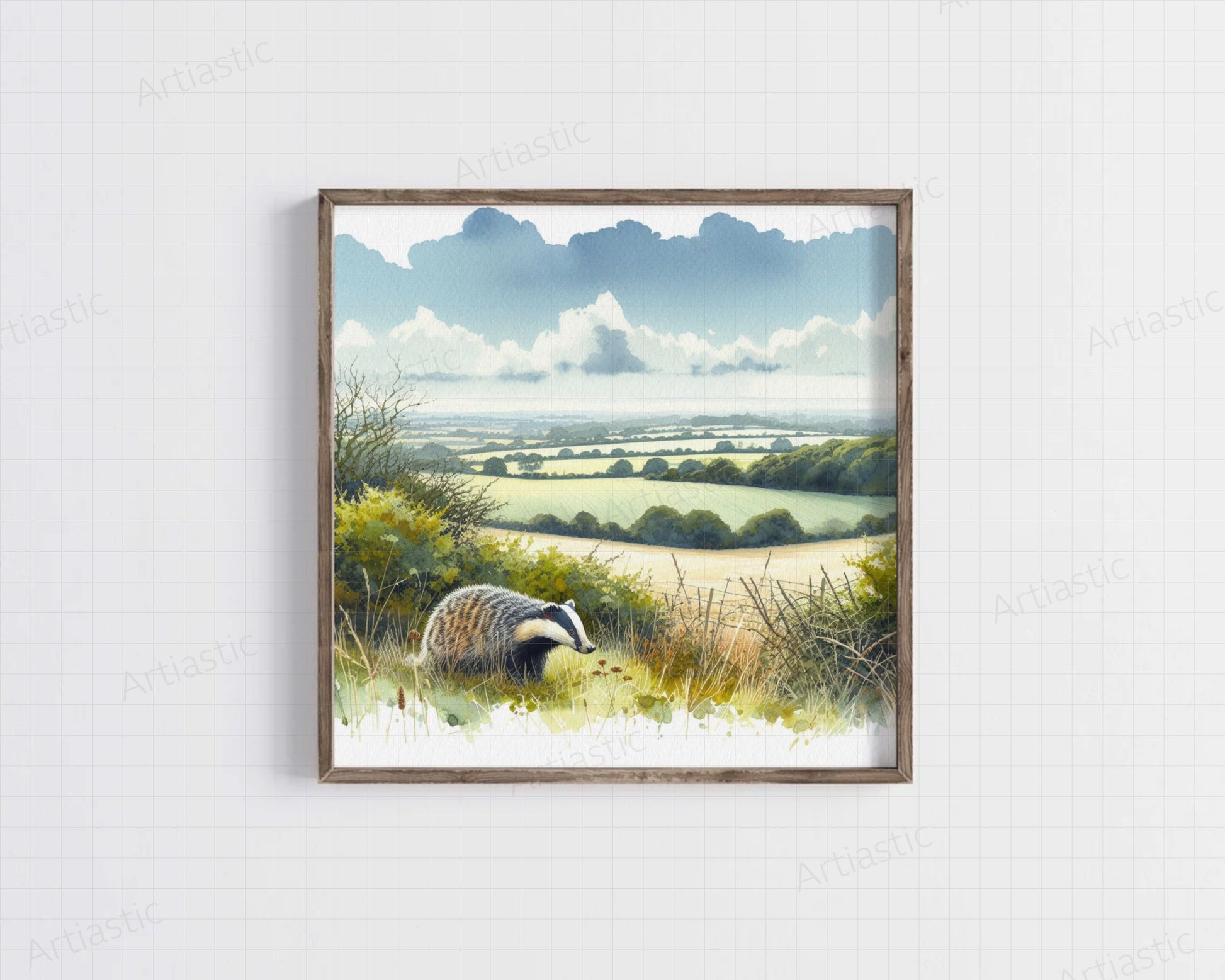 English countryside watercolor print framed