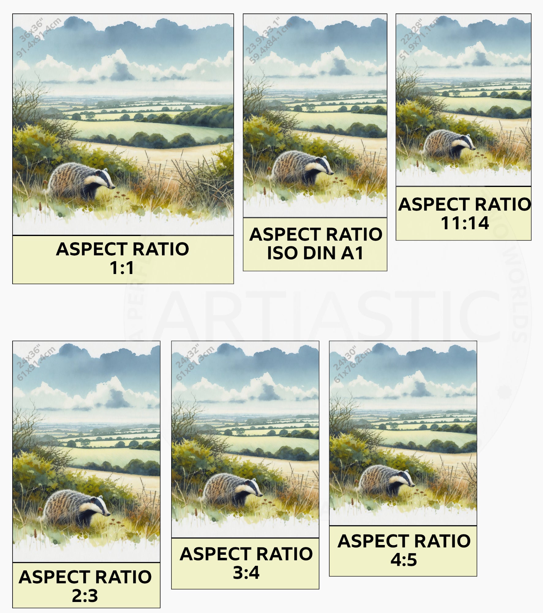 printable watercolor countryside landscape wall art ratios