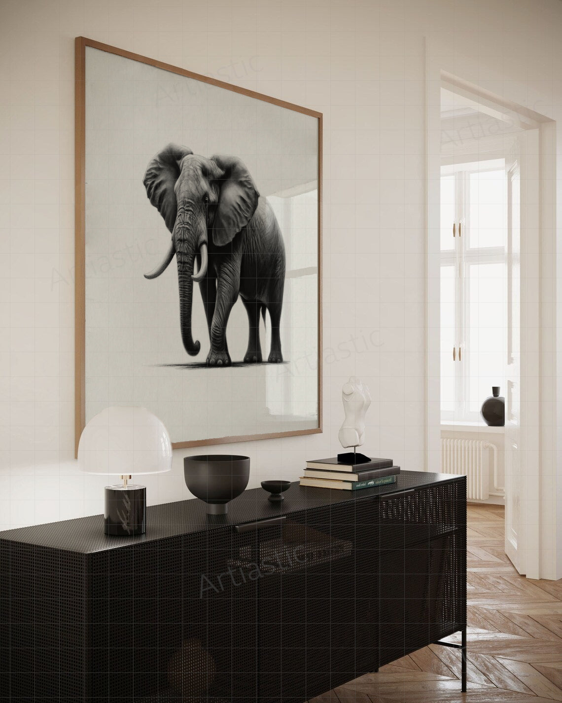 charcoal printable elephant