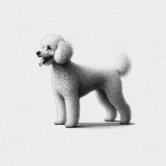 drawing of a poodle dog digital art