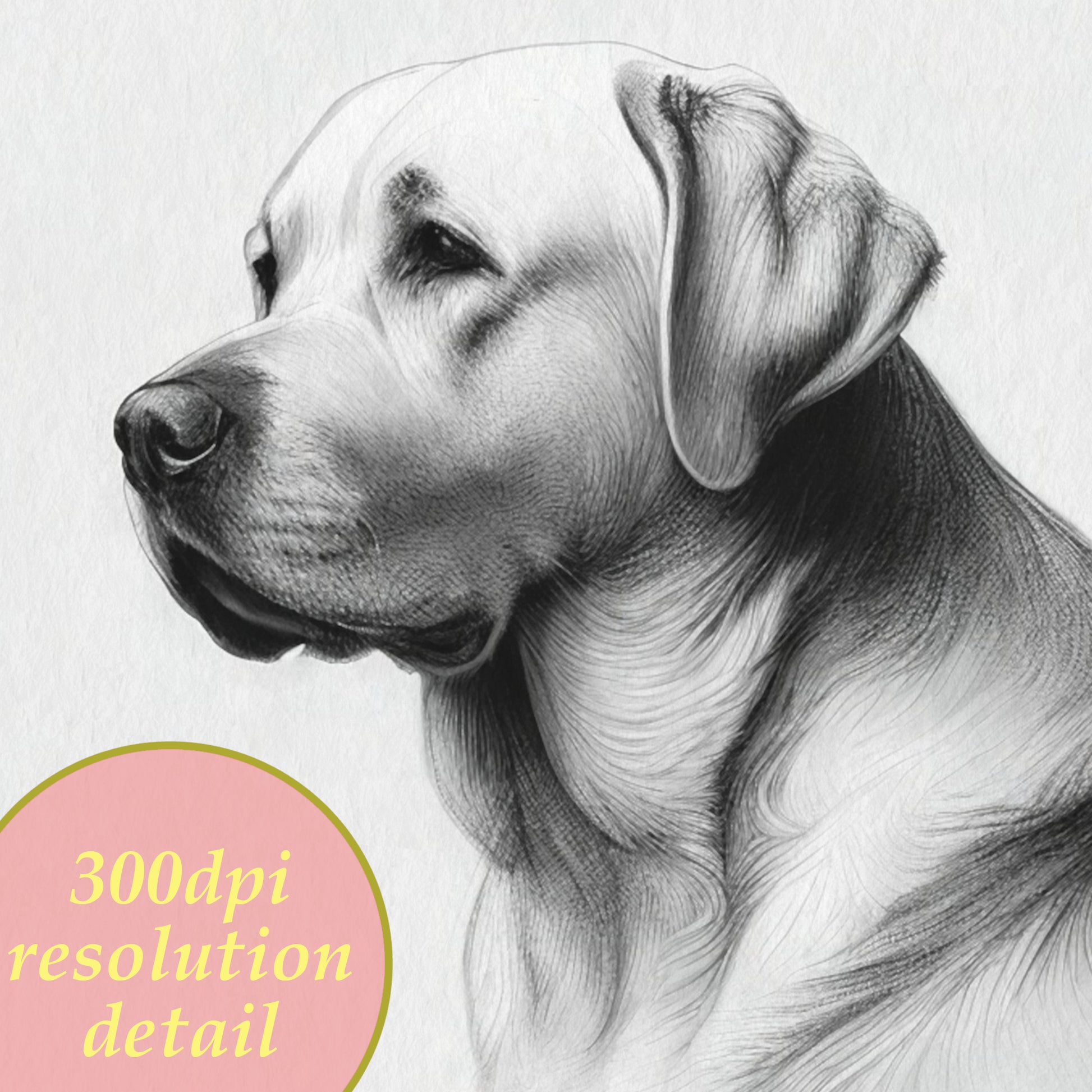 labrador retriever dog printable artwork detail