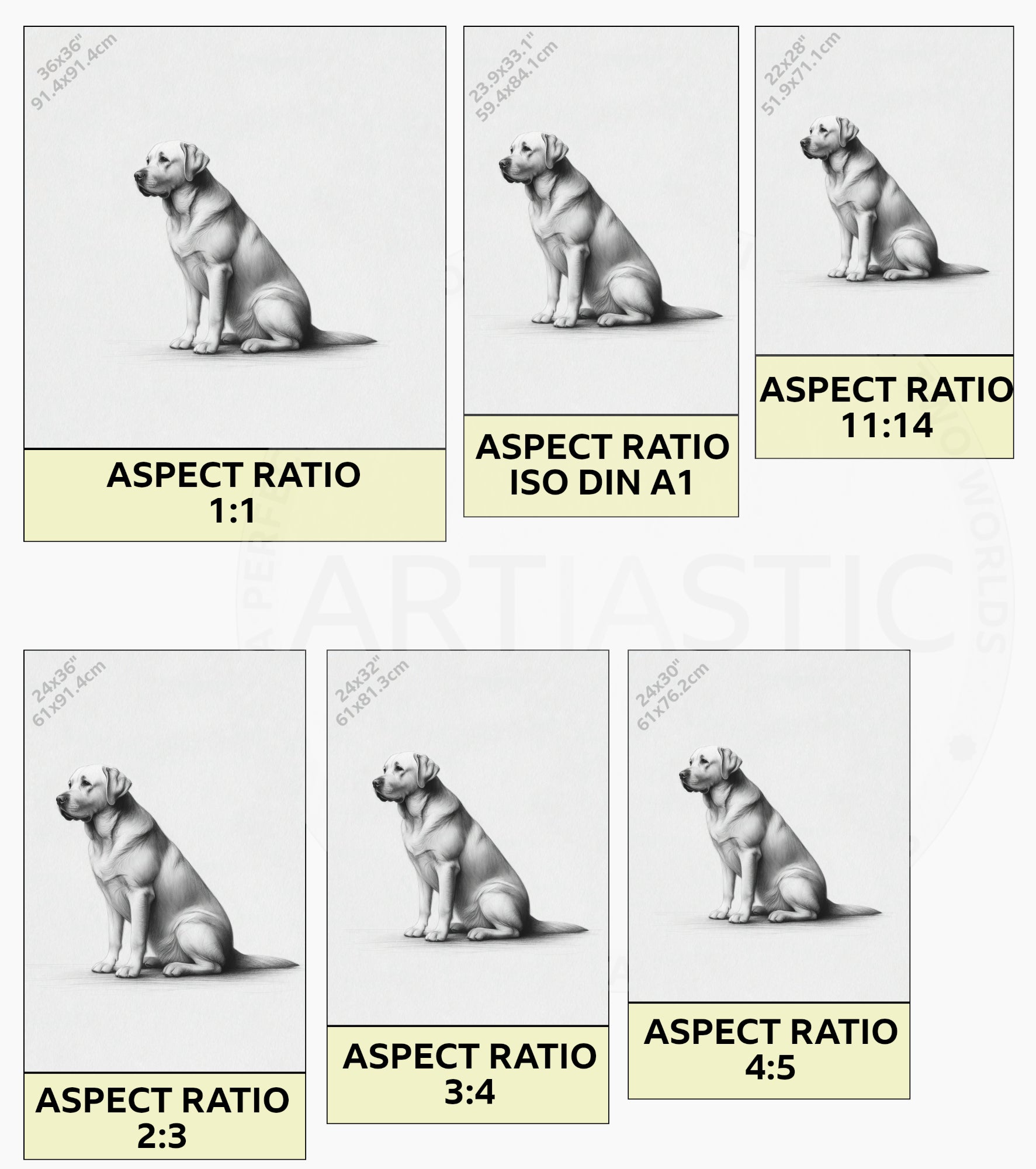 labrador retriever dog printable artwork ratios