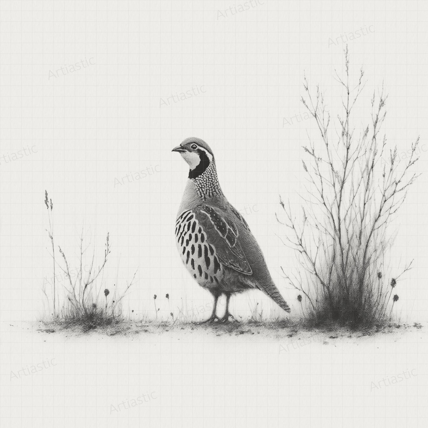 partridge artwork charcoal