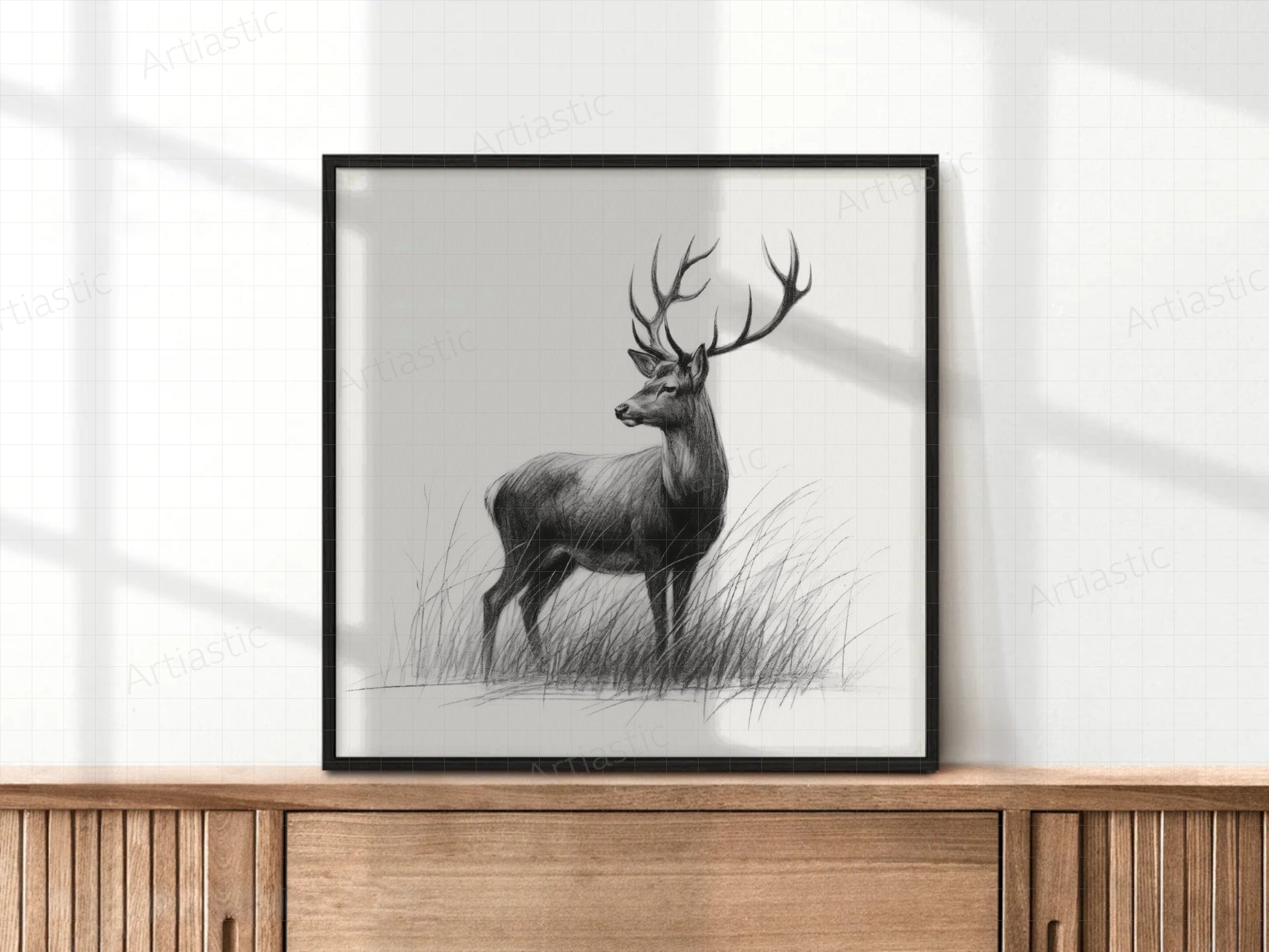 printable wall art. Deer drawing